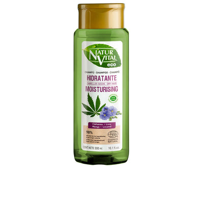 Eco moisturizing hamppu ja pellava shampoo 300 ml - NATUR VITAL