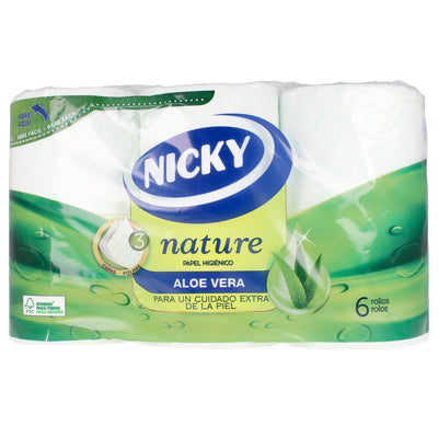 Nature aloe vera wc-paperi 3 kerrosta 6 kpl - NICKY