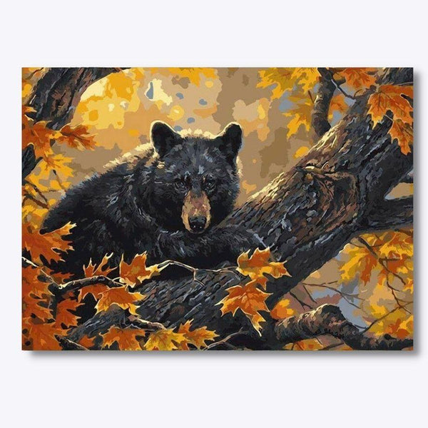 Bear in the Leaves - Paint By Numbers