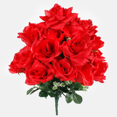 Punaiset ruusut kukkakimppu tekokukat 24kpl