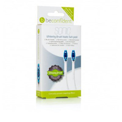 Sonic toothbrush heads whitening white setti 2 kpl - BECONFIDENT
