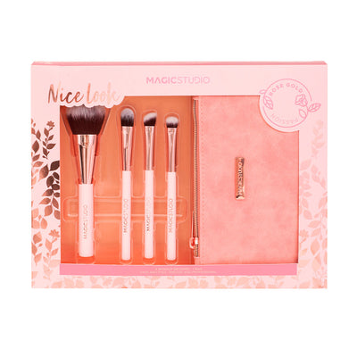 Rose gold brushes setti 5 kpl - MAGIC STUDIO