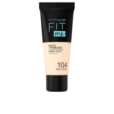 Fit me! foundation matte+poreless #104-pehmeä norsunluu - MAYBELLINE