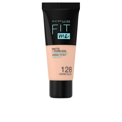 Fit me matte+poreless meikkivoide #128-warm nude - MAYBELLINE