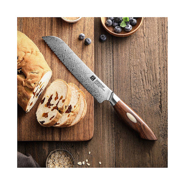 Xinzuo Jiang Damascus Leipäveitsi, 21 cm