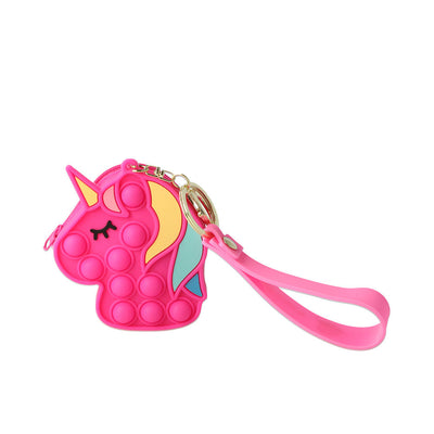 Purse silikoni pop-it yksisarvinen 7.5 x 9 x 3 cm 1 kpl - INCA
