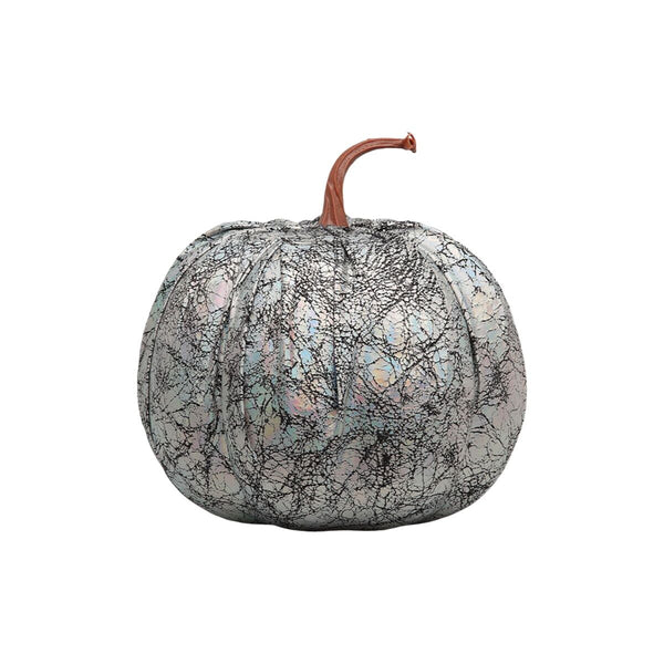 Hopeinen Halloween-kurpitsakoriste 16 x 16 cm