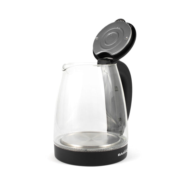 Basic Home Vedenkeitin Musta Lasi 1500 W 2 L - Vuodevaatteet.fi