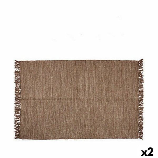 Ruskea Puuvillamatto 180 x 120 cm, 2 osaa