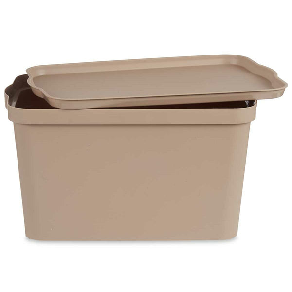 Kipit Beige Säilytyslaatikko Kannella 24 L, 6 kpl