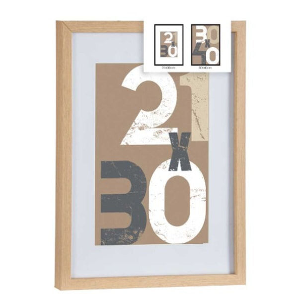 Luonnollinen Kuvakehys Lasi Puu MDF 30 x 40 cm (6 kpl)