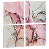 Gift Decor Vaaleanpunainen Marmori Canvas 35 x 35 cm, 4 Kpl