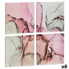 Gift Decor Vaaleanpunainen Marmori Canvas 35 x 35 cm, 4 Kpl