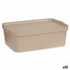 Säilytyslaatikko Kannella Kipit Beige 14 L (12 kpl)
