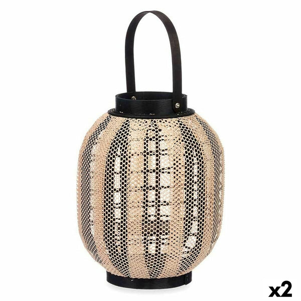 Gift Decor Musta-Beige Sisustuslyhty Kahvalla