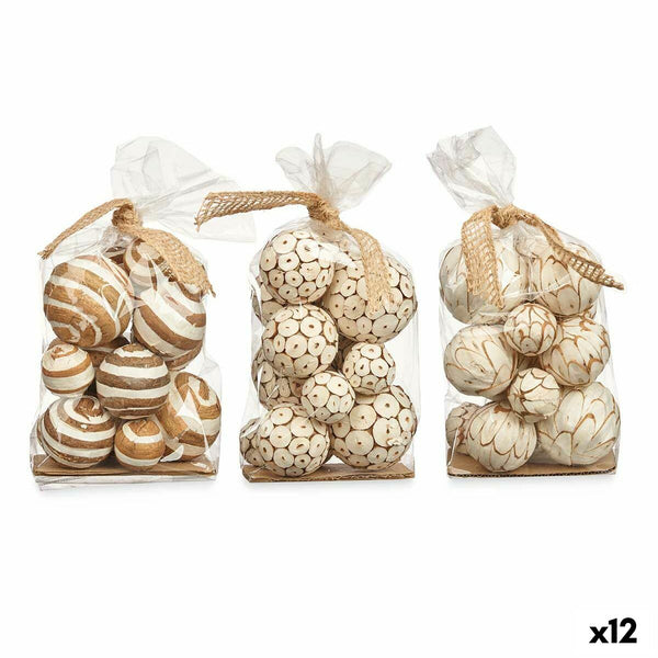 Koristepallosetti Valkoinen ja Ruskea - Gift Decor
