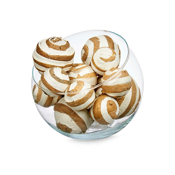 Koristepallosetti Valkoinen ja Ruskea - Gift Decor