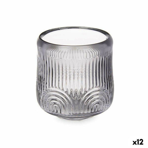Kynttilänjalka Kristalli Harmaa 9 x 9,5 x 9 cm, 12 osaa