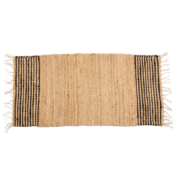 Gift Decor Juuttimatto Musta Luonnollinen Raidat 70x140 cm
