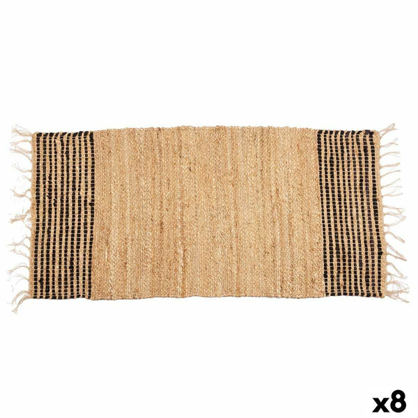 Gift Decor Juuttimatto Musta Luonnollinen Raidat 70x140 cm