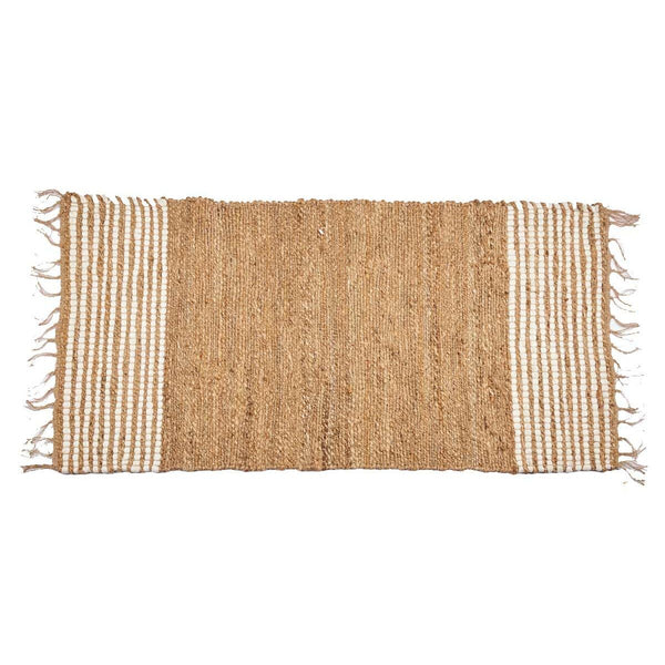 Juuttimatto Musta Luonnollinen Raidat 70 x 140 cm