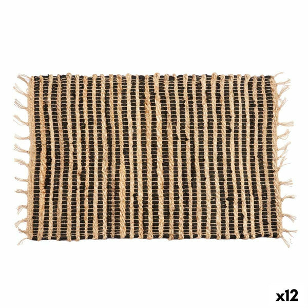Gift Decor Raita Matto Musta Luonnollinen 60x90 cm