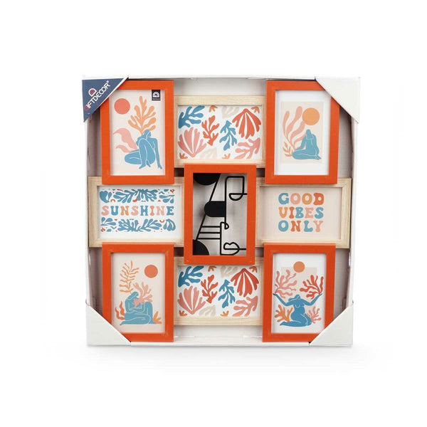 Monivärinen Kuvakehys Gift Decor, Metalli ja Puu, 6 osaa