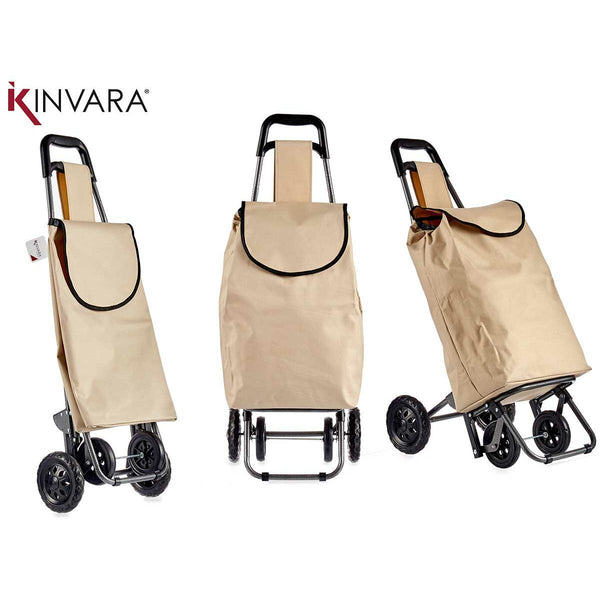 Kinvara Ostoskärry Musta Beige 30L
