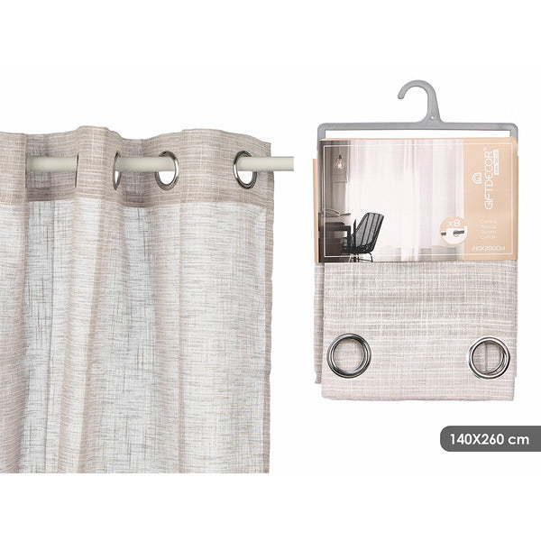 Harmaa Verho Gift Decor 140 x 260 cm Raidat 6 kpl