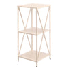 Beige Metallihylly 3-tasoinen 33x33x75 cm