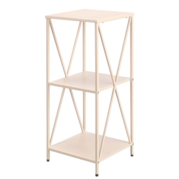Beige Metallihylly 3-tasoinen 33x33x75 cm