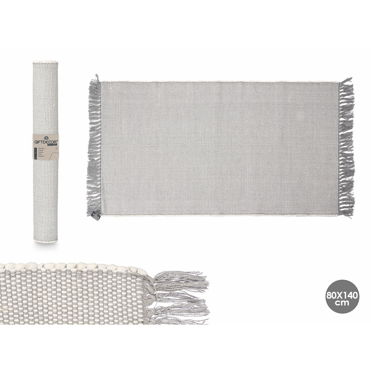 Harmaa Matto Gift Decor 140 x 80 cm (6 osaa)