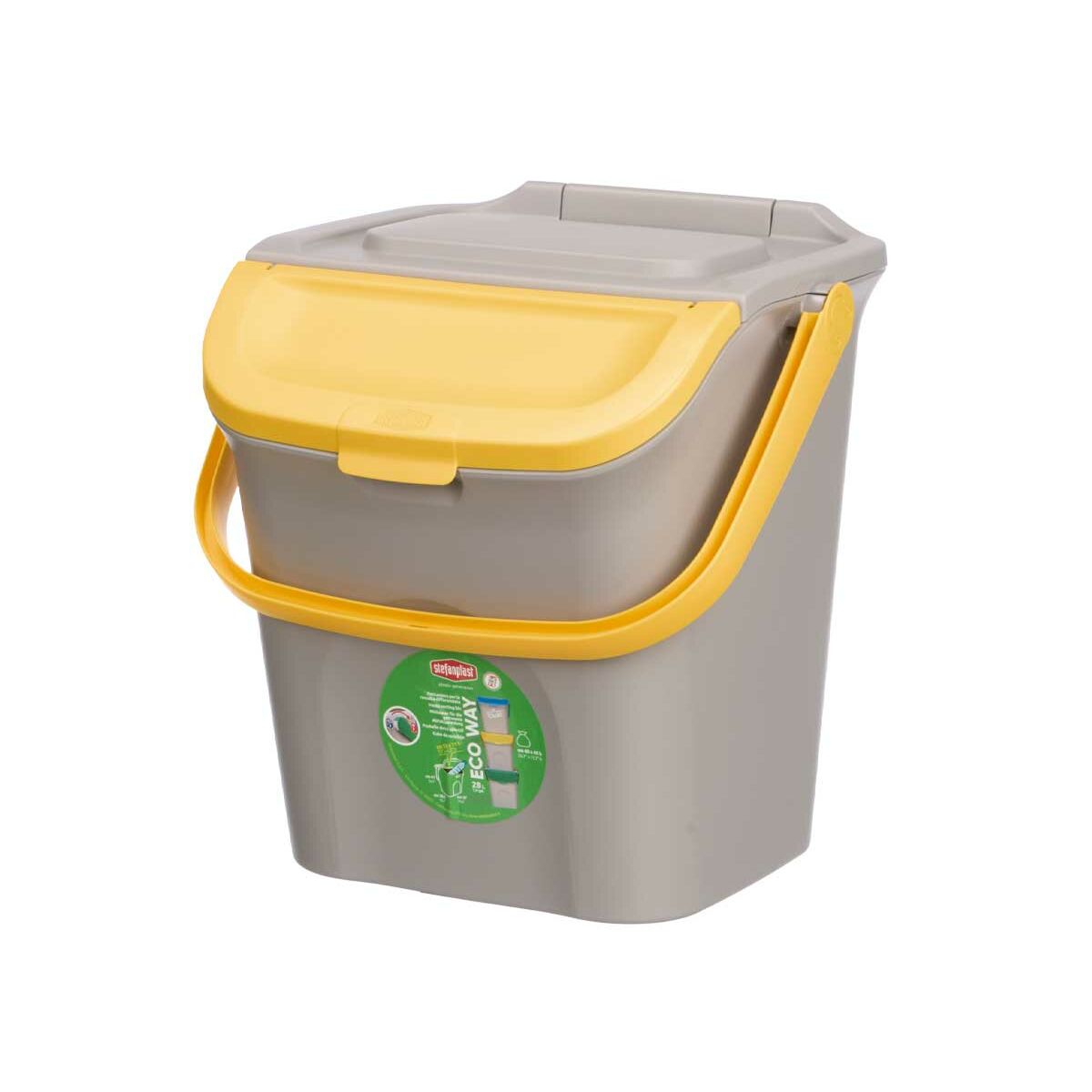 Stefanplast Ecoway Pinottava Jäteastia 28L Keltainen/Harmaa