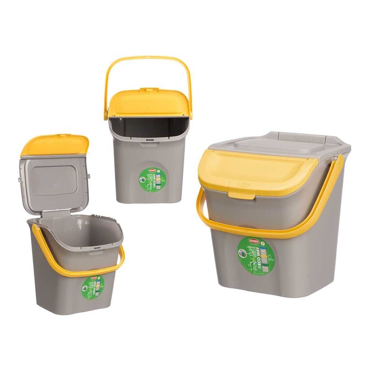 Stefanplast Ecoway Pinottava Jäteastia 28L Keltainen/Harmaa