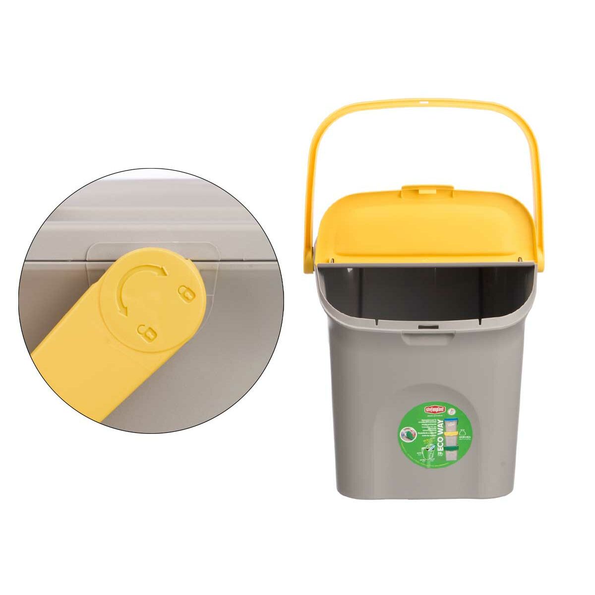 Stefanplast Ecoway Pinottava Jäteastia 28L Keltainen/Harmaa