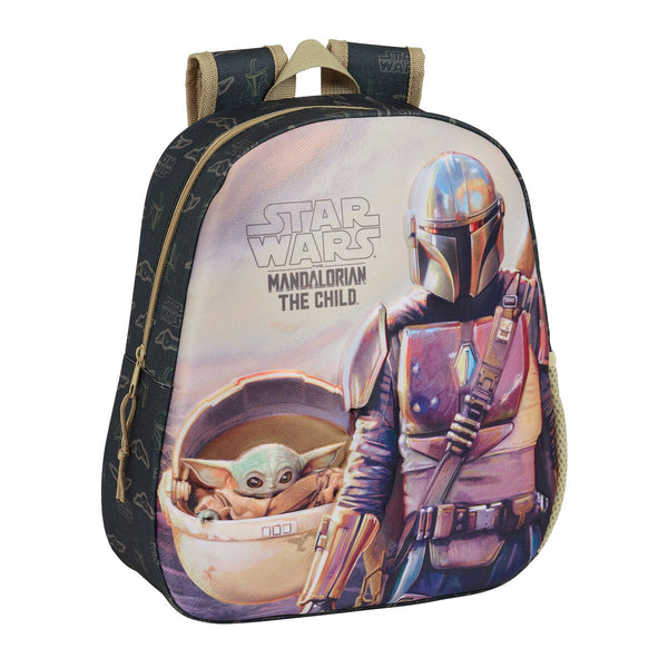 The Mandalorian 3D Lasten Reppu Musta Beige