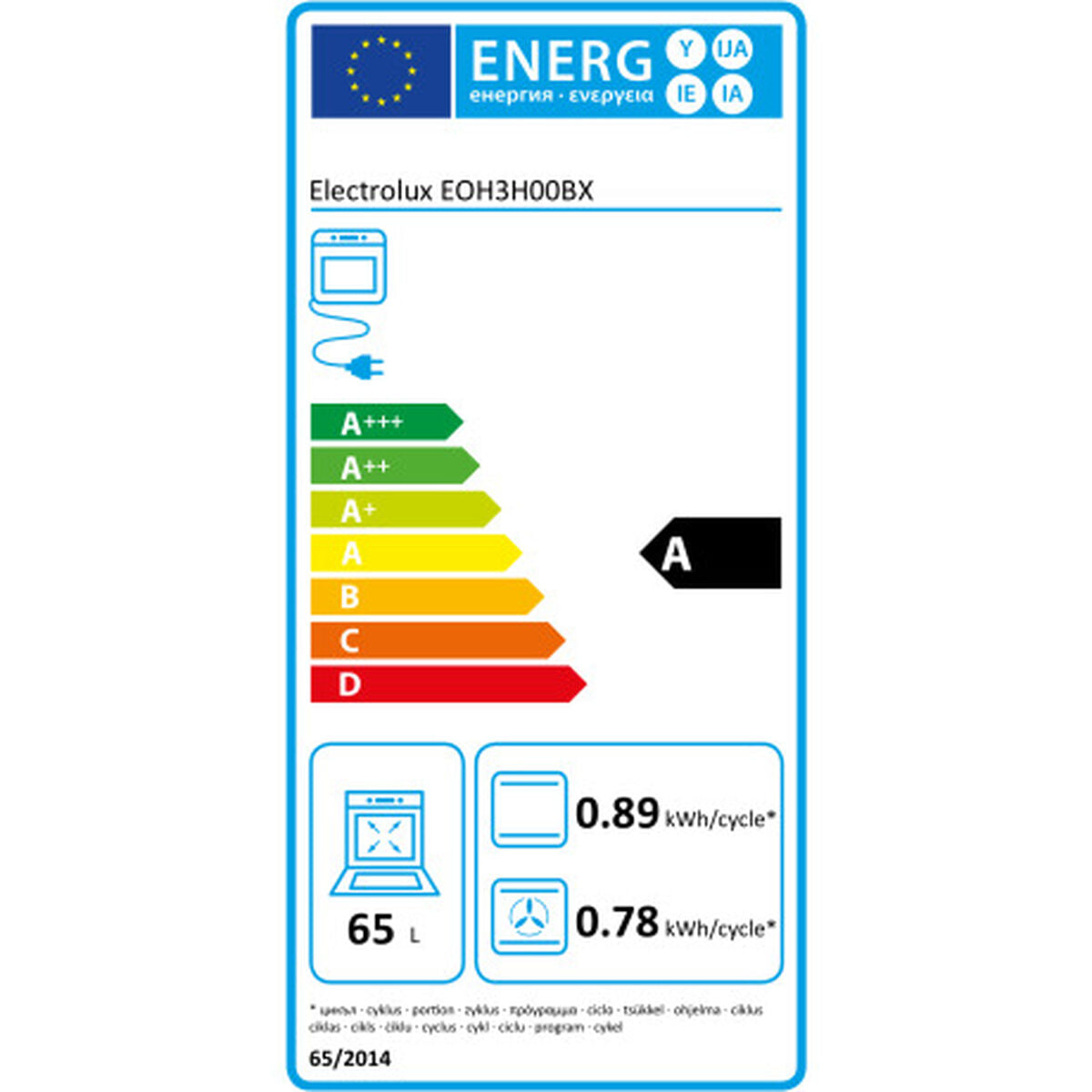 Electrolux uuni 65L teräs