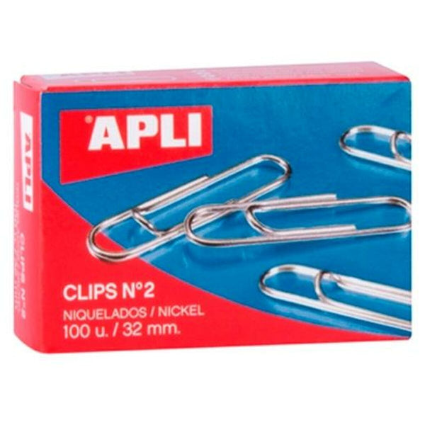 Apli Hopeiset Paperiliittimet 32 mm, 100 kpl