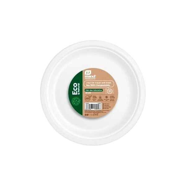 Kierrätettävät Lautaset Sokeriruoko Ø 26 cm, 50 kpl