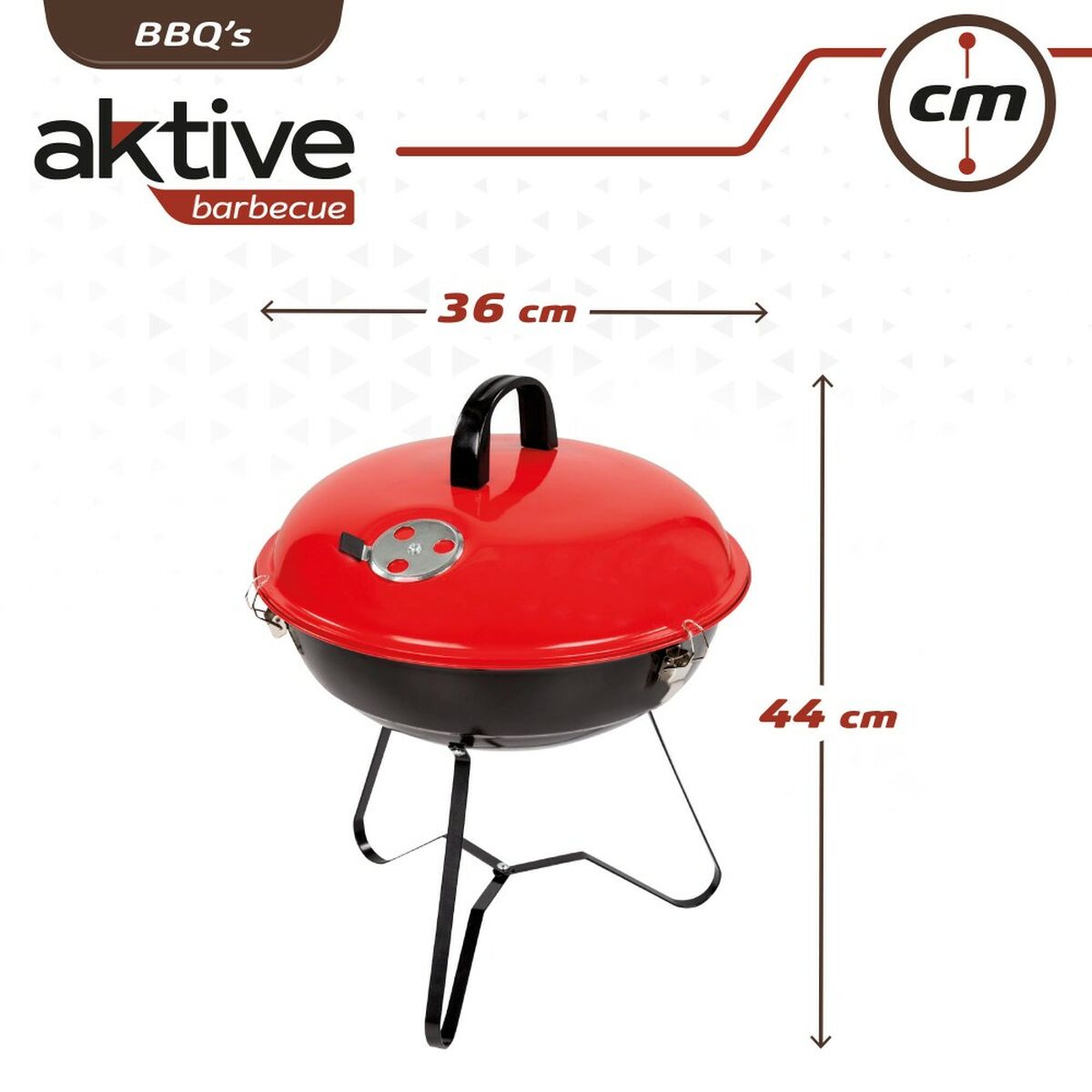 Aktive Emaloitu Hiiligrilli Ø 36 cm, Punainen