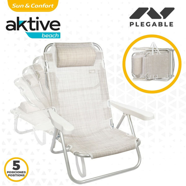 Kokoontaitettava Rantatuoli Niskatuella, Beige