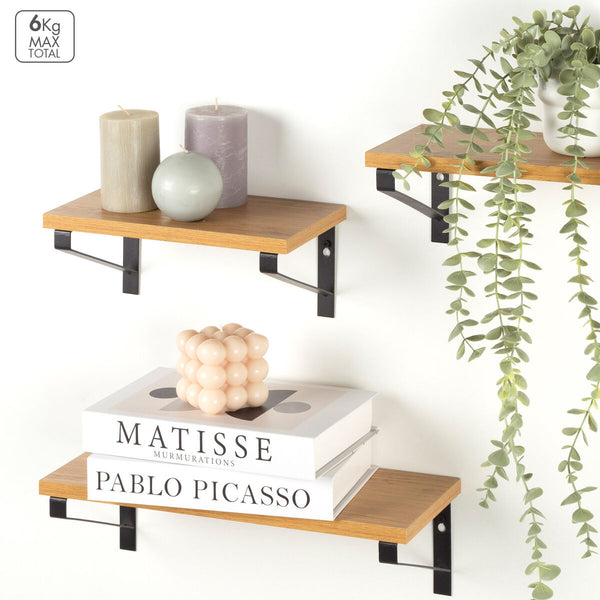 Max Home Seinähyllyt Rauta ja Puu MDF 42x12x16 cm