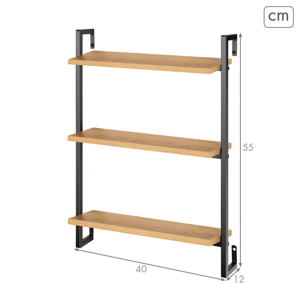 Max Home Seinähylly Rauta ja MDF 40x55x12 cm, 4 osaa
