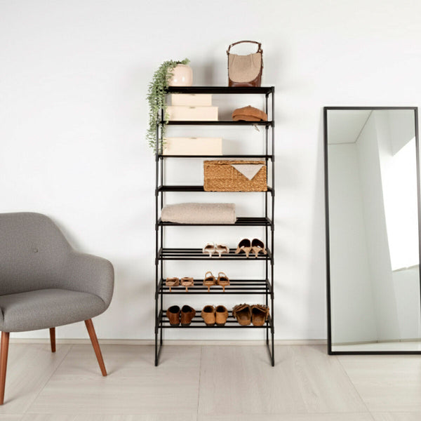Max Home musta metallihylly 67x160x30 cm, 2 osaa