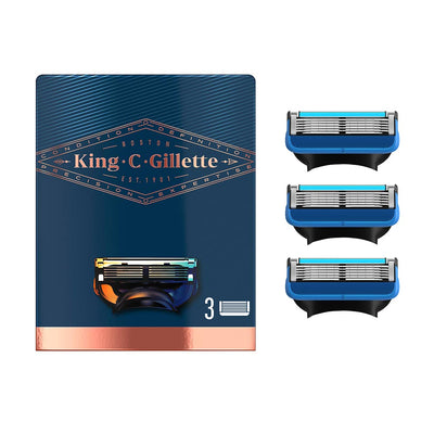Gillette king partakoneen terät ja muotoiluterät, 3 kasettia - GILLETTE