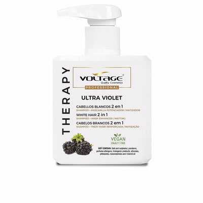 Therapy ultra violet valkoisille hiuksille 2 in 1 shampoo-naamio 500 ml - VOLTAGE COSMETICS