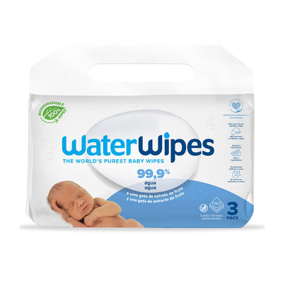 Waterwipes vauvanpyyhkeet, 99.9% luomuvettä, 180 kpl - WATERWIPES