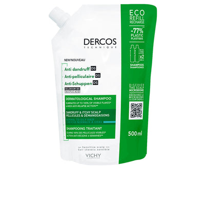 Dercos hilseilyä vastaan shampoo normaaleille ja rasvoittuville hiuksille ecorefill 500 ml - VICHY