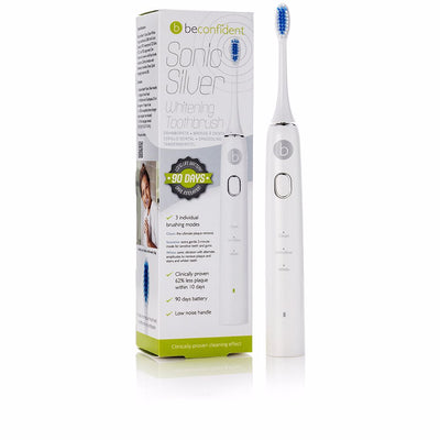 Sonic silver sähköinen valkaiseva hammasharja #white/silver 1 kpl - BECONFIDENT