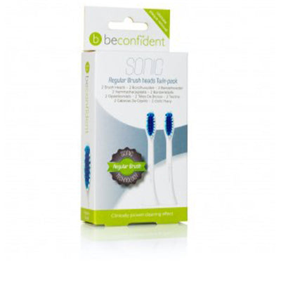 Sonic toothbrush heads regular white setti 2 kpl - BECONFIDENT